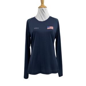 Roka Shirt Womens M Medium Royal USA Triathlon Crew Long Sleeve Performance